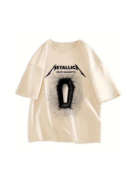 Touz Moda Μπλουζάκι με μεγάλο μέγεθος Unisex με μαγνητικό τύπωμα σειράς Rock Metallica Death