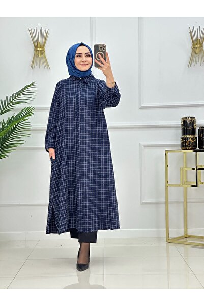 VALENS BOUTİQUE Plaid Pattern Hijab Tunic Shirt Lina