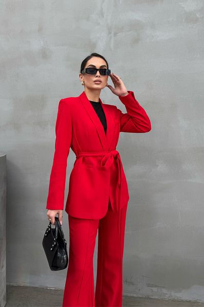 msm fashion Női dupla öves blézer dzseki nadrágkosztüm
