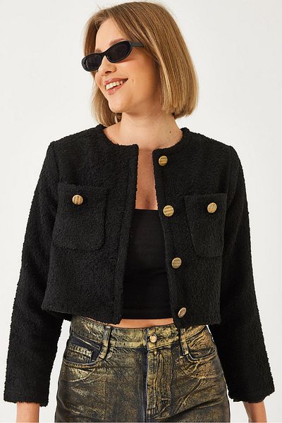 Bianco Lucci Women's Button Detailed Short Jacket Mbms023 60501023
