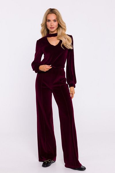 Made of Emotion Velour trousers with wide legs
