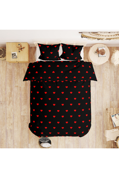 Evmila طقم غطاء لحاف قطني مزدوج خاص لعيد الحب مقاس 200×220 سم مطبوع على الجانبين