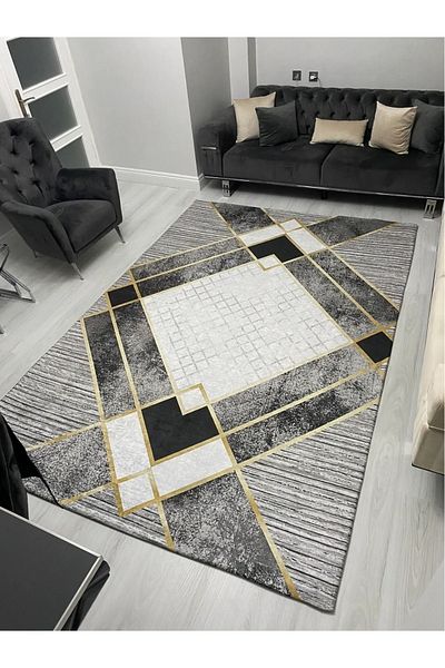 LİMAY Elastic Carpet Cover - Washable - Sponge Free - Practical - Velvet Fabric - Decorative Cover Models