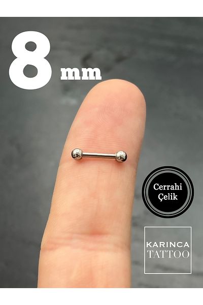 Karınca Piercing 8 Mm Flat Rod Conch Orbital Snug Tragus Ear Piercing
