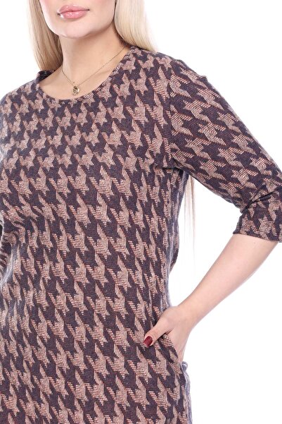 modayız Χειμερινό φόρεμα με διπλή τσέπη μεγάλου μεγέθους 37E-2491