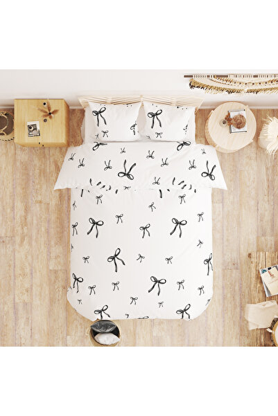 Evmila Σετ Παπλωματοθήκη από Βαμβάκι με Σχέδιο Φιόγκο-Κορδέλα 200x220 εκ. Τυπ...