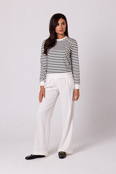 BEWEAR Striped sweatshirt with decorative buttons