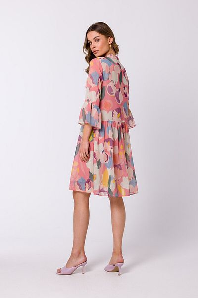 Stylove Chiffon dress with a tie at the neck