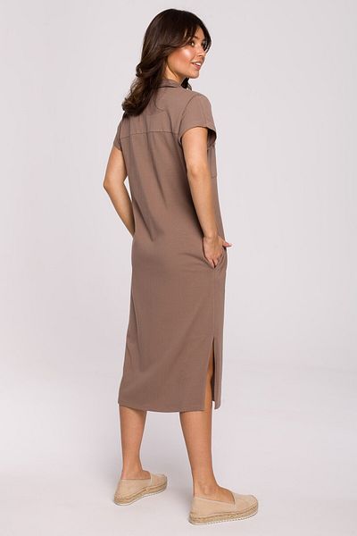 BEWEAR Rochie safari cu guler si buzunare frontale