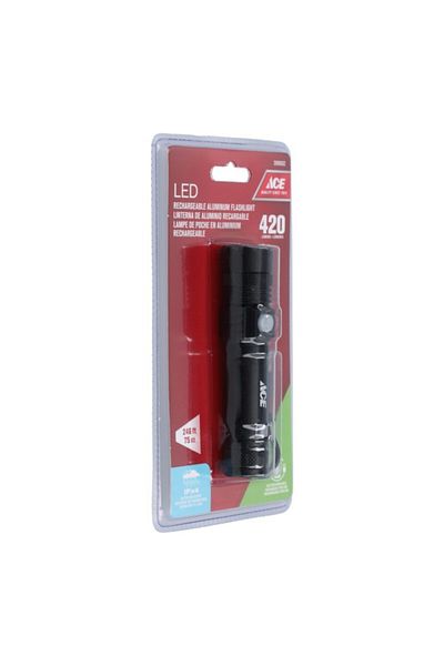 ACE High-Quality Rechargeable Aluminum 420-Lumens LED Flashlight