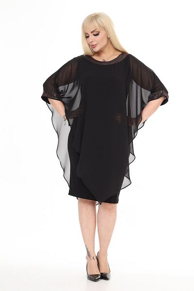 modayız Plus Size Black Evening Dress 29A-2472