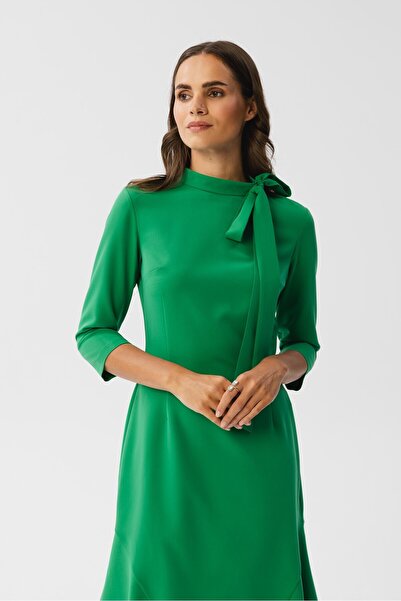 Stylove Dress with a tie at the neck