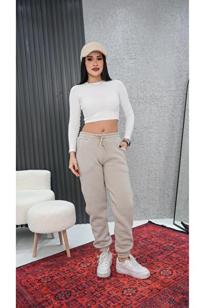 Neva Wear Trening cu căptușeală din fleece bej cu textura moale ZR: