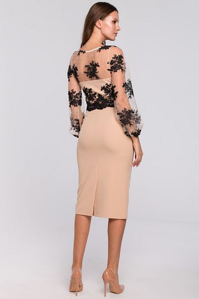 Makover Rochie creion cu top din dantela