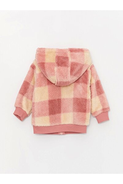 LC Waikiki LCW baby Hooded Plush Long Sleeve Baby Girl Cardigan and Leggings 2 Pieces Set