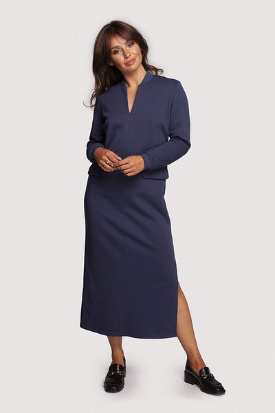 BEWEAR Rochie maxi cu decolteu in V si buzunare