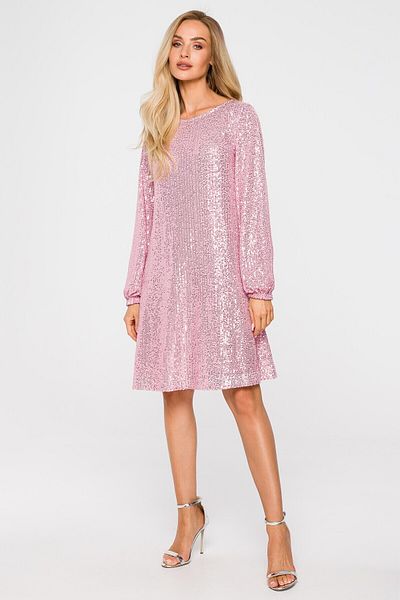 Made of Emotion Sequin dress with puffed sleeves
