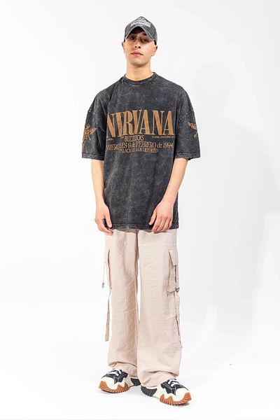 Sekizbiraltı Washable Nirvana Back Printed Unisex Oversize Tshirt