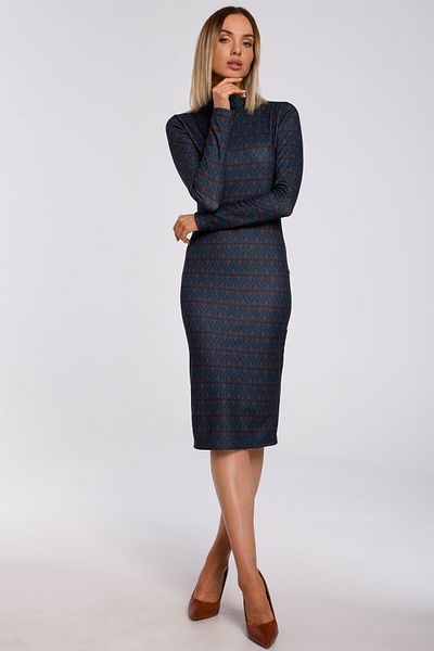 Made of Emotion In this dress made of elastic fabric with multicolour print you will stay warm and sexy.