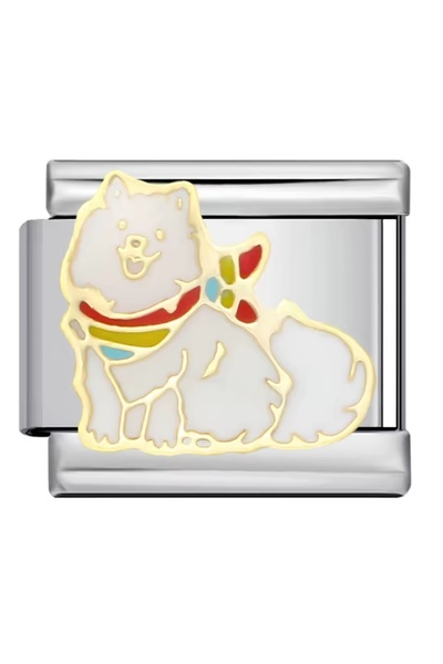 SiestaAccessories Beyaz Köpek İtalyan Bileklik Charm