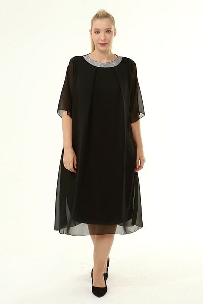 modayız Plus Size Chiffon Dress 13d-1864