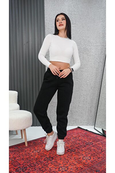 Neva Wear Zr Raised Black Sweatpants with Soft Texture: