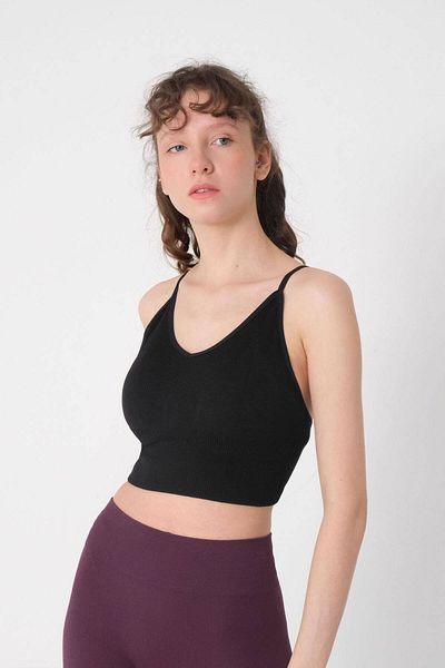 Addax V-Neck Thin Strap Seamless Crop Bustier A0130-k10