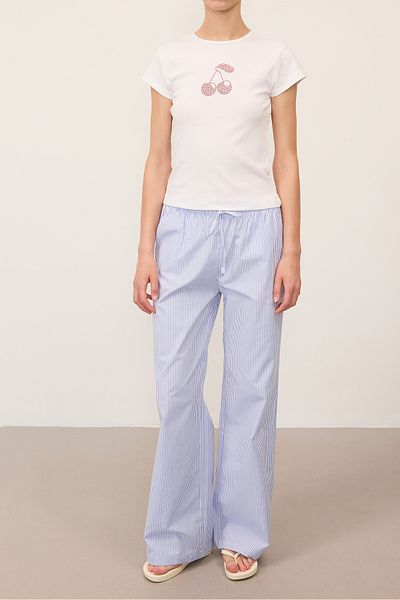 Addax Pantaloni cu talie elastică în dungi - PN16437-E9