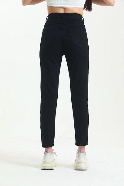 LAMİRA Mom Black High Waist Stretchy Pants