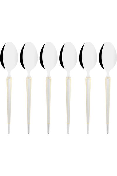 Alsaif Gallery Al Saif Gallery Steel Tea Spoons Set, 6 Pieces - Silver