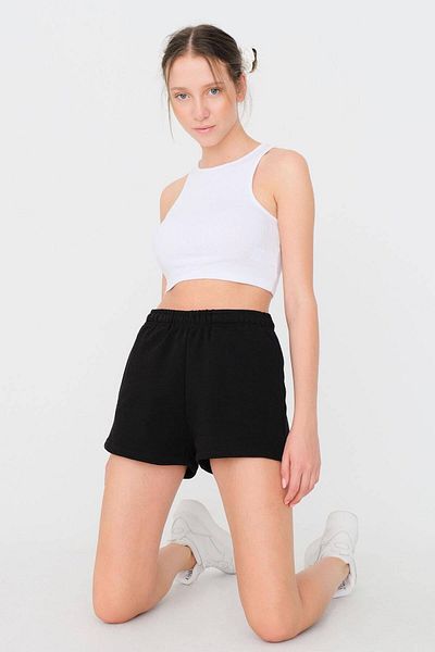 Addax Pocketed Elastic Waist Shorts SH1010-n12