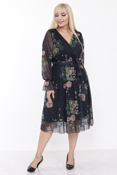 modayız Double Breasted Collar Plus Size Summer Dress 42c-2230