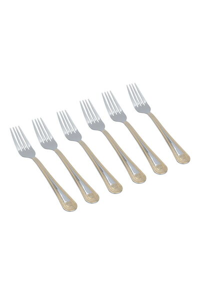 Alsaif Gallery Al Saif Gallery Steel Small Fork Set, 6 Pieces - Silver