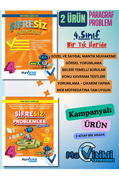 Mavitikli Yayıncılık 4.SINIF ŞİFRESİZ PARAGRAF ve PROBLEM