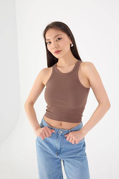 Addax Κάλυμμα κολάρου με κορδόνι Crop Tank Top A0942-x5