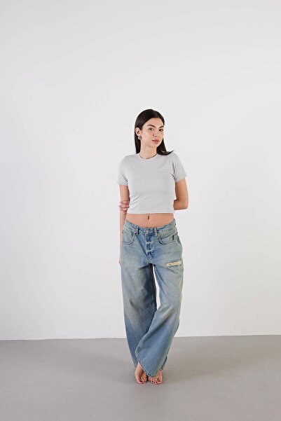 Addax Tricou Basic Crop Decolteu P0102-F1