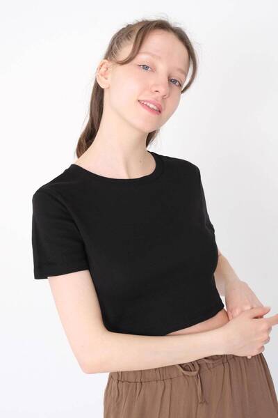 Addax Μπλουζάκι με κοντό μανίκι με λαιμόκοψη P1097-c6b6