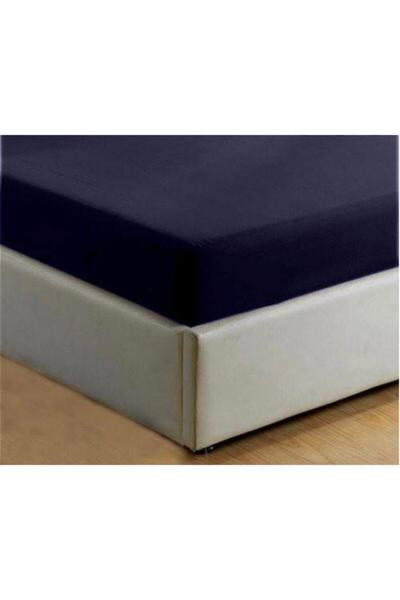 pınarhome collectıon Navy Blue Χτενισμένο Βαμβακερό Ελαστικό Διπλό Σεντόνι 16...