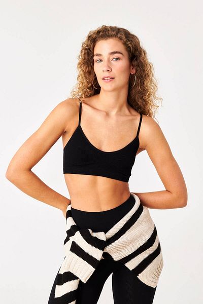 Addax Seamless Crop Tank Top with Chest Pad A6009-k1