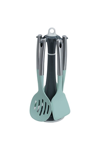 Alsaif Gallery Saif Gallery Silicone Spoon Set, 5 Pieces - Grey