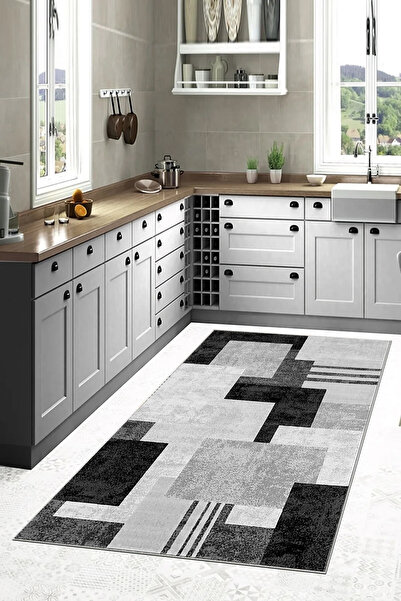 Zeria Home Kaymaz Taban Dijital Baskı Yıkanabilir  Mutfak Halısı Oturma Odası...