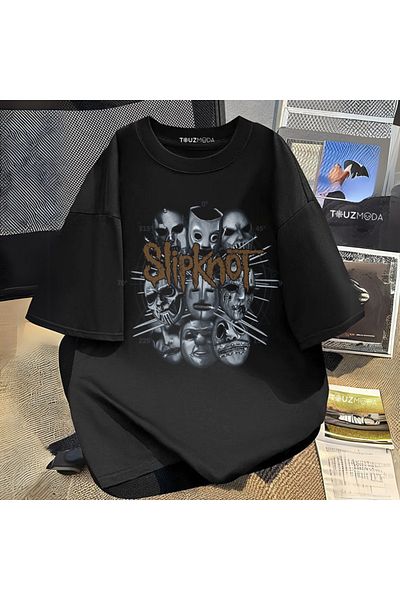Touz Moda Μπλουζάκι με στάμπα Unisex Oversize Series Rock Slipknot