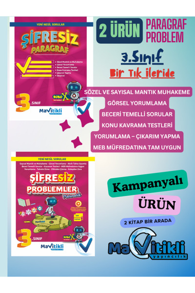 Mavitikli Yayıncılık 3.SINIF ŞİFRESİZ PARAGRAF ve PROBLEM