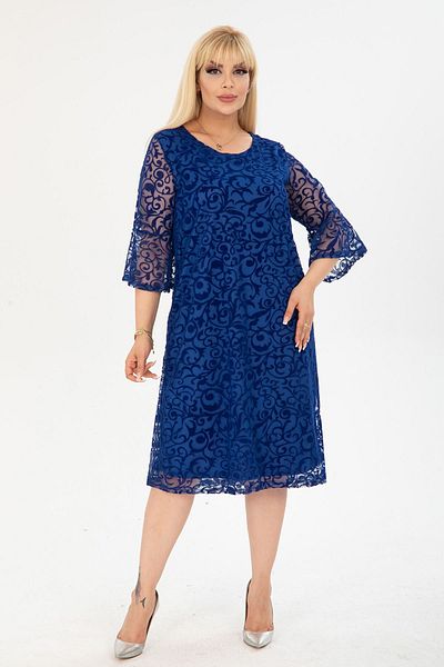 modayız Βραδινό φόρεμα Saks ισπανικού μανίκι Plus Size 37A-2406