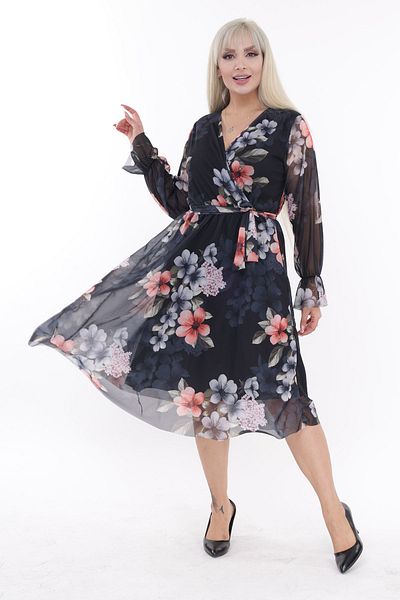 modayız Double Breasted Collar Plus Size Dress 31e-2195