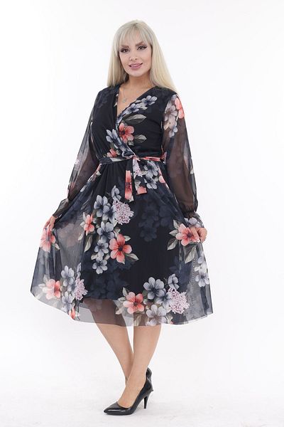 modayız Double Breasted Collar Plus Size Dress 31e-2195