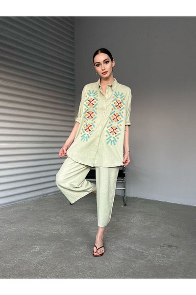 BAJAR Serpme Embroidered Viscose Suit