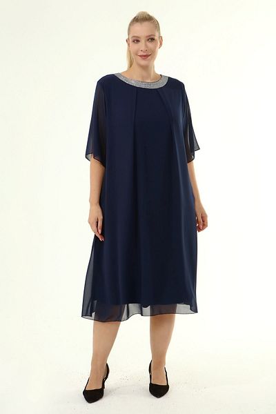 modayız Plus Size Chiffon Dress 17e-1863