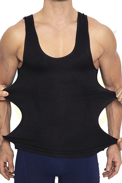 elilom Men's Corset Undershirt - Belly Recovery and Waist Slimming, Upright Posture (Yukka)