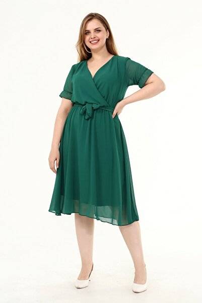 modayız Φόρεμα σιφόν με διπλό λαιμόκοψη 29E-1822